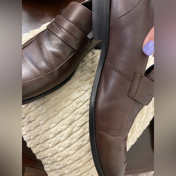 Hugo Boss Penny Loafers Men's 8 Dark Brown Leather Dress, runs large - Picture 5 of 16